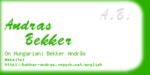 andras bekker business card